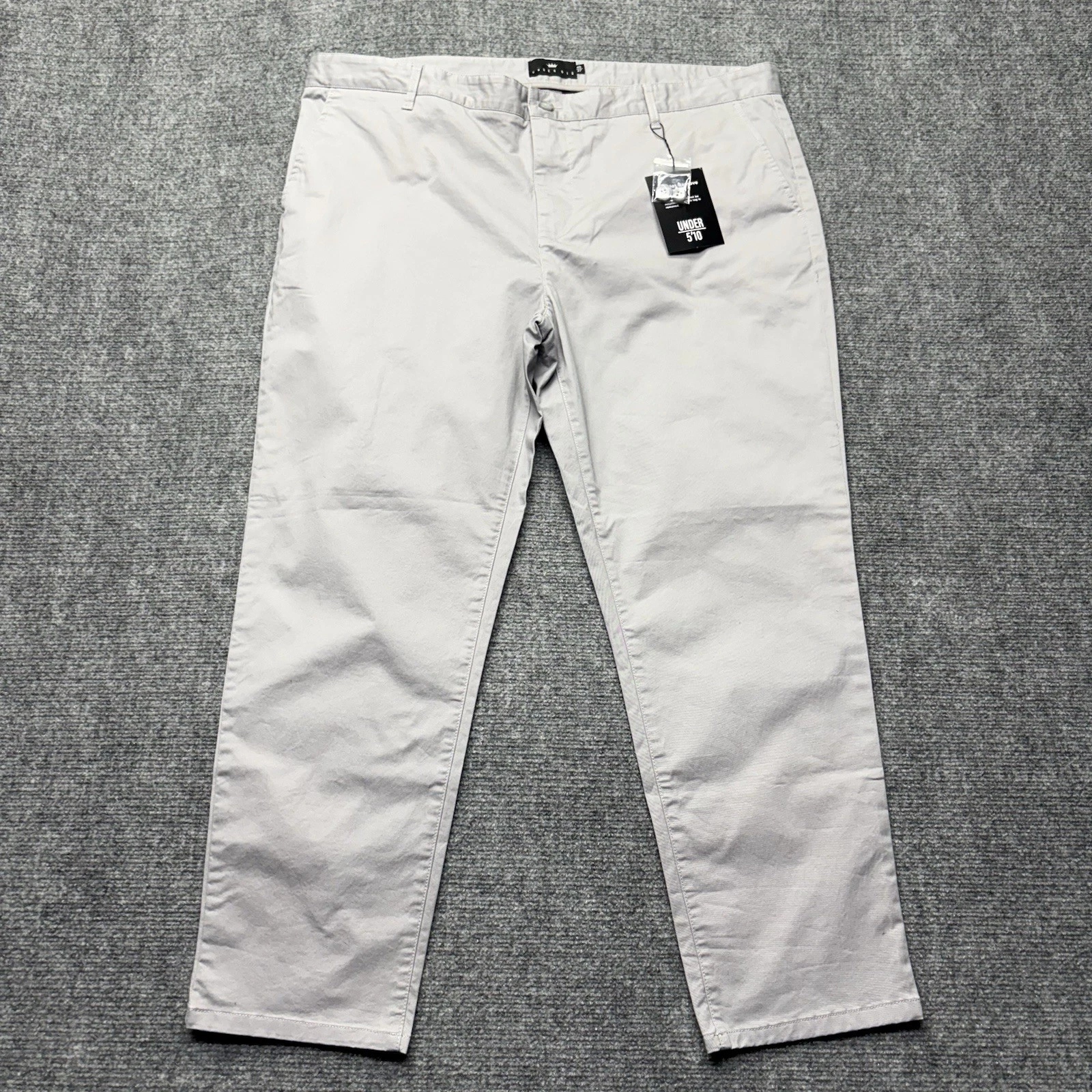 U-510 Under 5'10 Core Stretch Chino Pants Mens 40x27 Mist Gray Premium NWT