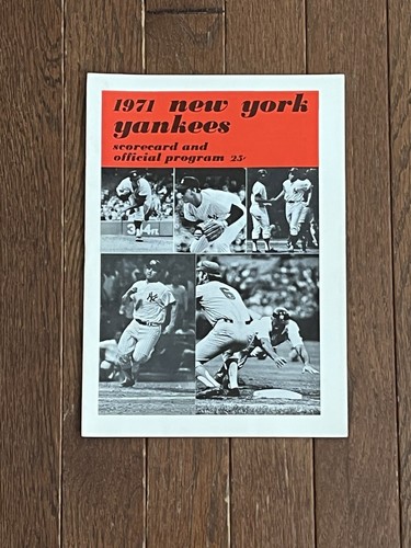 VINTAGE 1971 NY Yankees Scorecard & Official Program v Oakland Thurman Munson!