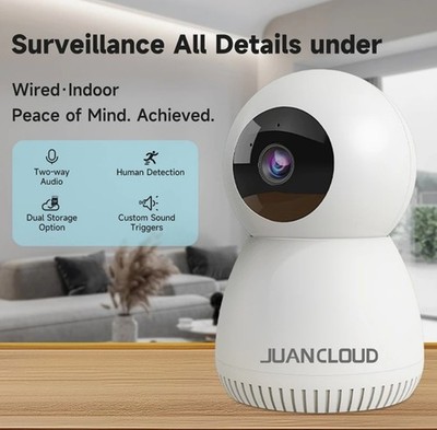 Juan cloud 360° PTZ & Auto-Tracking-Innenüberwachungskamera 2K ,weiß, neu u. unb