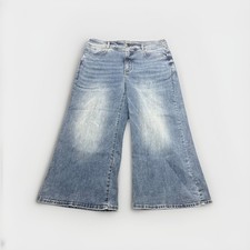 NYDJ Wide Leg Crop Jeans Lift X Tuck cool embrace size 12 Light Wash Fading