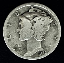 1925 P Mercury Winged Liberty Head Dime 90% Silver 2