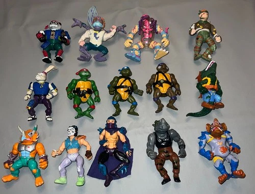 14 TMNT Lot Vintage Teenage Mutant Ninja Turtles Action Figures Shredder +