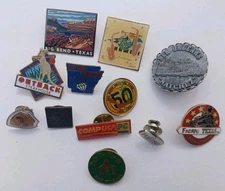 12 Pc Vintage Tie Tacks / Pins Lot Outback Fiesta Texas etc..