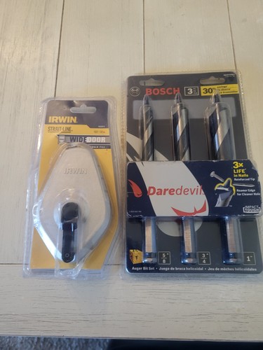 Bosch NKST5003 Daredevil 7-1/2" Long Auger Drill Bit Set 5/8", 3/4", 1" IRWIN... - Picture 1 of 3