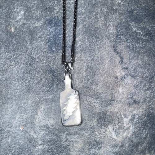 Grateful Dead Vintage 13.Bolt .925 , 50cm large piece of Amber in 925 box Chain - Picture 2 of 4