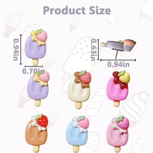 Cute Strawberry Popsicle Push pin Bulletin Board Decoration Push pin Thumb pi... - Picture 2 of 6