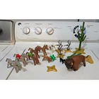 Playmobil Geobra Lot of Vintage Native Indian Horses & Foal - Buffalo - Dog - ++