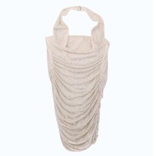 Oh Polly Rhinestone Ruched Halter Mini Dress Womens Size 4 New Glam Party Club