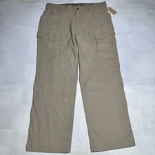 NEW Duluth Trading Flex Dry On The Fly Cargo Pants Mens 36x30 Relaxed Fit Brown