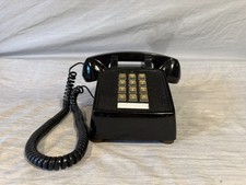 Vintage Model 2500 Black Push Button Desk Telephone Retro Cortelco ITT Phone