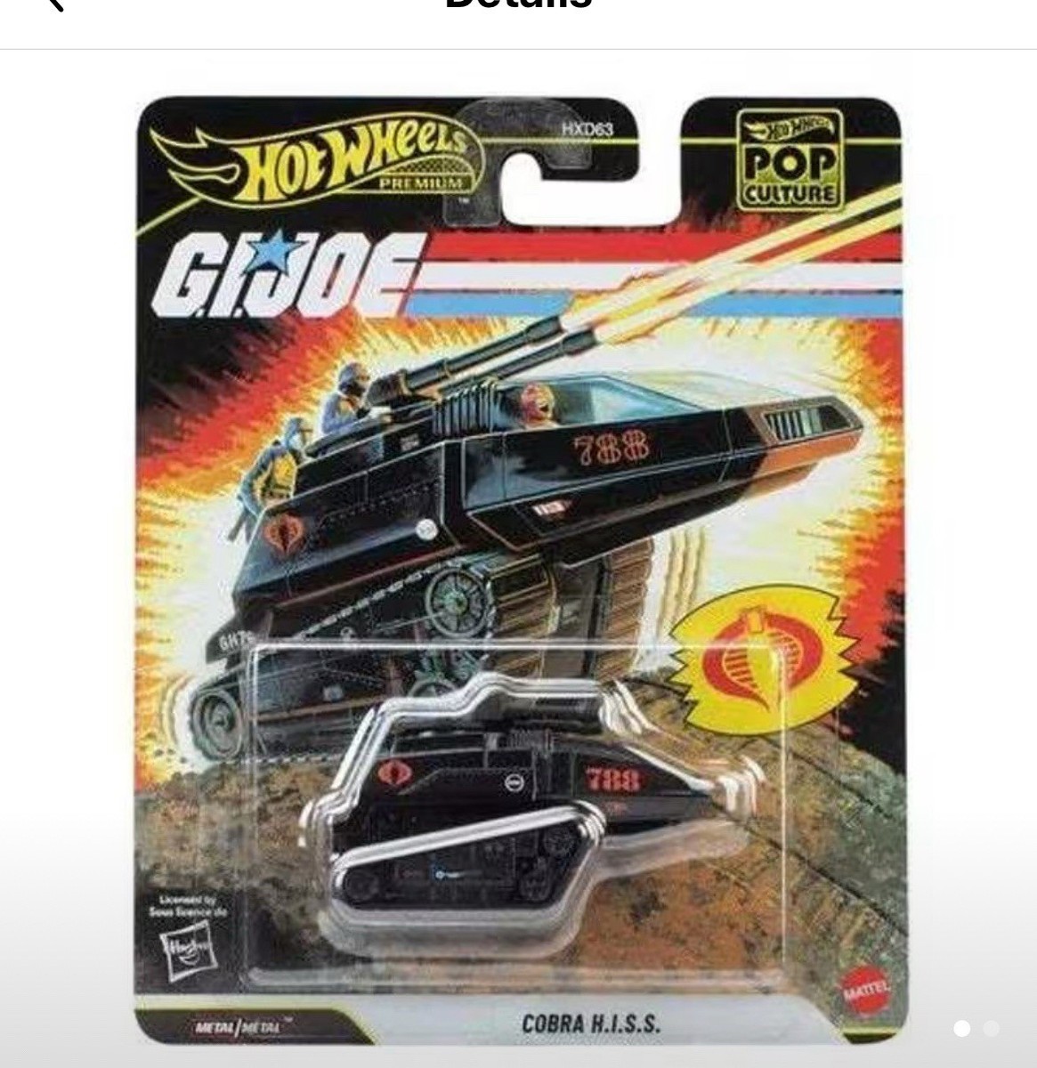 Cobra HISS (H.I.S.S.) JHW83 POP Culture Hot Wheels Premium 2026 GI