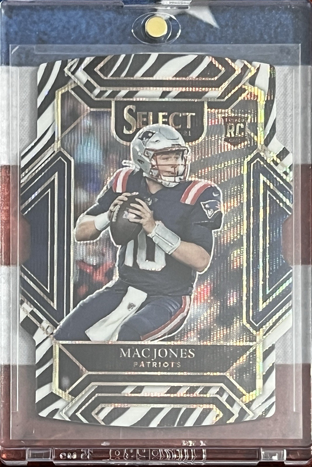 2021 PANINI SELECT CLUB LEVEL #251 MAC JONES ROOKIE ZEBRA PRIZM DIE CUT SP