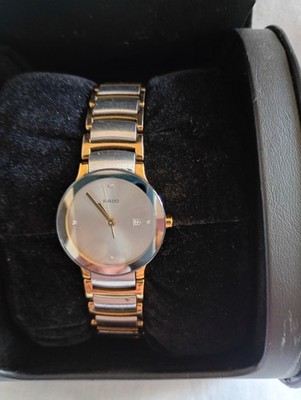 Rado Centrix Diamond Ladies Watch. 28mm Quartz Model. 4 Diamonds New Battery VGC