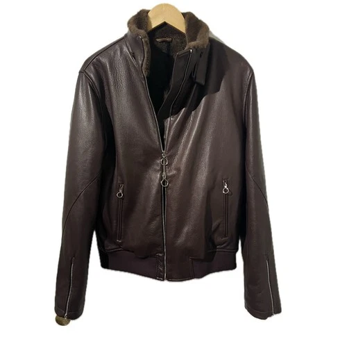 $25K SERAPHIN (HERMES leather maker) 52 Deerskin Biker Martens(Sable) fur NWOT! - product listing photo