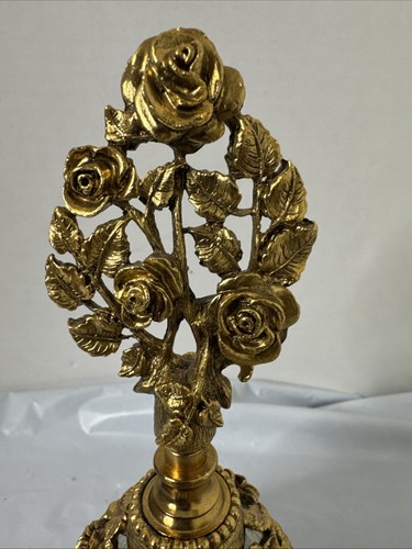 Matson Style Gold Ormolu Metall & Glas Parfum Flakon mit Stopfen Rosen No Dauber - Bild 2 von 17