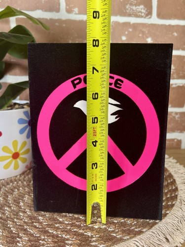 Vintage Peace Dove Retro Blacklight Velvet Flocked Greeting Card Pink Black 1970 - Picture 7 of 7