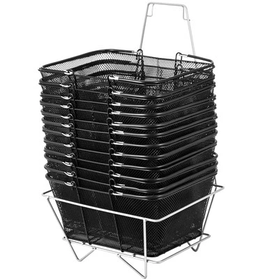 VEVOR Panier à provisions de courses portable en maille métal 12PCS avec poignée - Photo 1/4