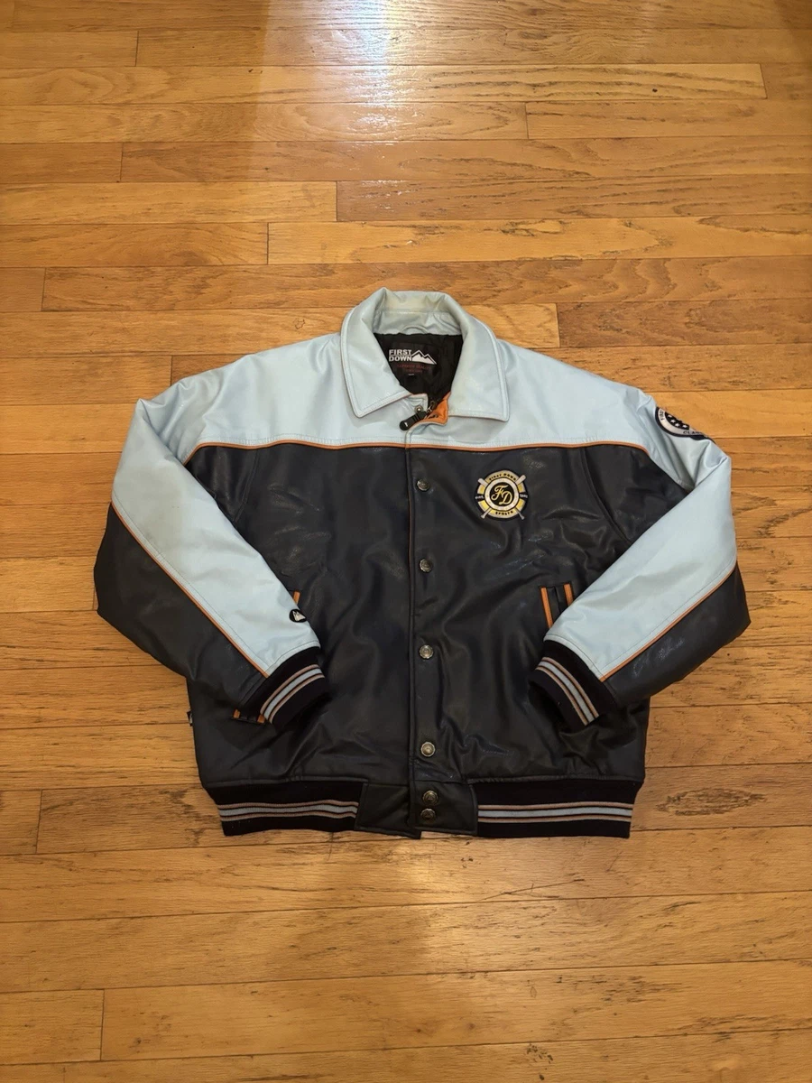 Vintage First Down Leather Jacket 古着革ジャン First Down Coats, Jackets & Vests Leather Outer Shell for Men for