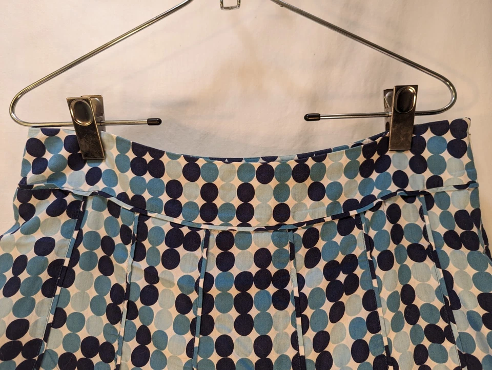 Falda Ann Taylor Mujer 6 Azul Acampanada Cremallera Lateral Algodón Forrada Hasta la Rodilla Fiesta Foto 2 de 4