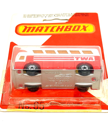 Matchbox Lesney Superfast 65 Airport Coach in rosso, rovescio "TWA", etichette, moc! - Foto 3 di 4
