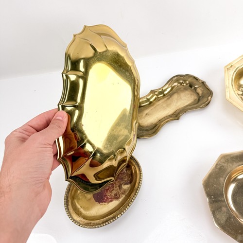 Lote de 5 bandejas de cuencos de latón MCM vintage soporte para joyas decoración - Imagen 9 de 19