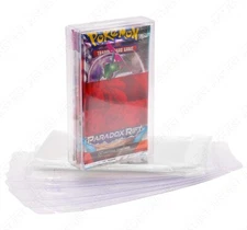 Pokemon Protective Clear Case for Booster Packs (x10 Cases + 50 Sleeves) w/film