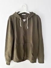 ZARA Unisex Hooded Jacket Basic Zipped Hoodie Sweatshirt Khaki Olive 5431/081 S