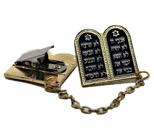 Diez Mandamientos Enchapados en Oro Santo Israel Clips Talit Oración Joyería Sión Sión Sion Regalo - Imagen 6 de 6