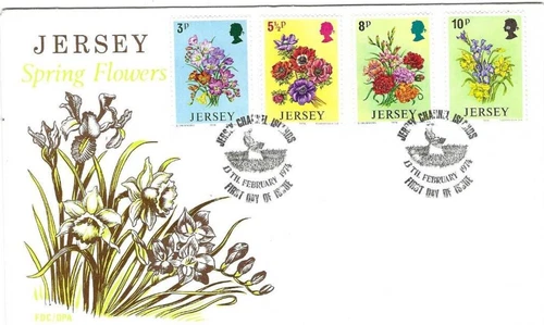 Jersey  Comm/FDC  - Jersey Spring Flowers - 1974 (JER111)
