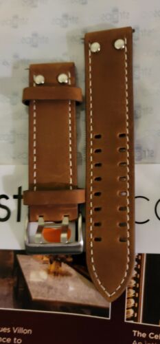 Vintage  genuine Leather Strap 22mm H style buckle  - Picture 1 of 6