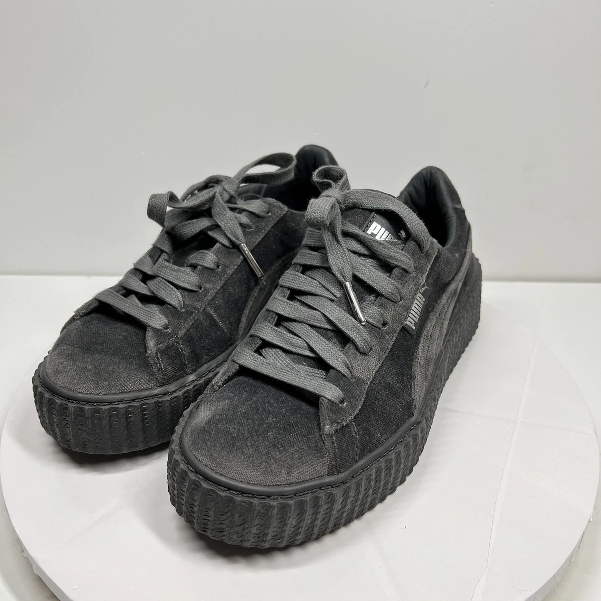 Agotar Promesa Alegre Puma Fenty by Rihanna gray velvet creepers Sz 7.5 | eBay