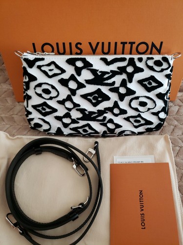 Louis Vuitton LV X UF Pochette Accessories Black White Urs Fischer LVXUF  M45545 | eBay