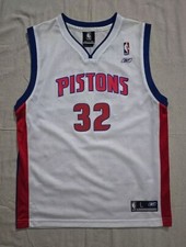 Detroit Pistons Rip Hamilton Jersey Youth Size L 14-16 White Reebok Patch