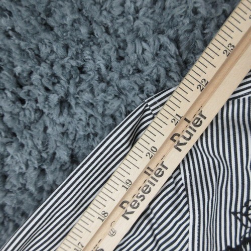 Chico's Shirt Womens 1 US 8 Black White Floral Embroidered Striped Long Sleeve - Picture 7 of 12