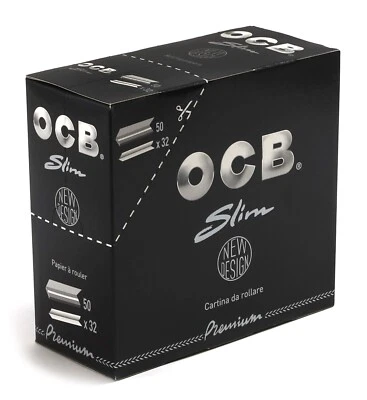 OCB Black Premium King Size Slim 50 x 32 Rolling Papers Cigarette Papers Booklet