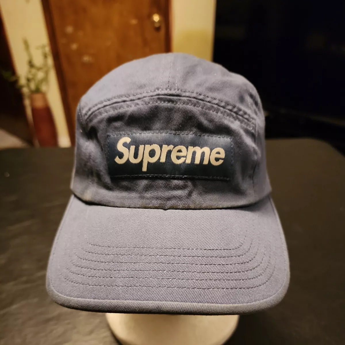 SUPREME WASH CHINO TWILL CAMP CAP (SLATE)