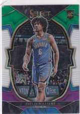 2022-23 Panini Select NBA No. 99 Jaylin Williams Rookie Green White Purple Prizm