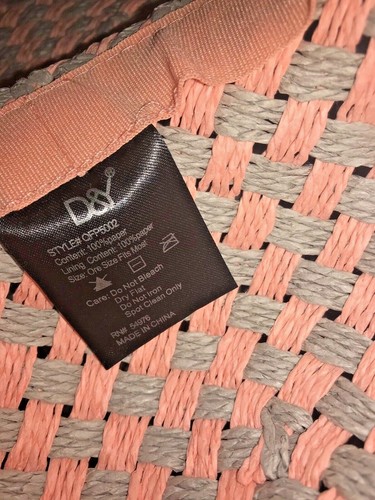 D&Y Floppy SunHat Coral Gray Womens New One Size Paper Straw Packable Crushable - Picture 5 of 9