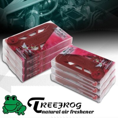 6PK 2.8OZ TREEFROG CLASSIC CHERRY SQUASH NATURAL EXTREME AIR FRESHENER FRESH BOX
