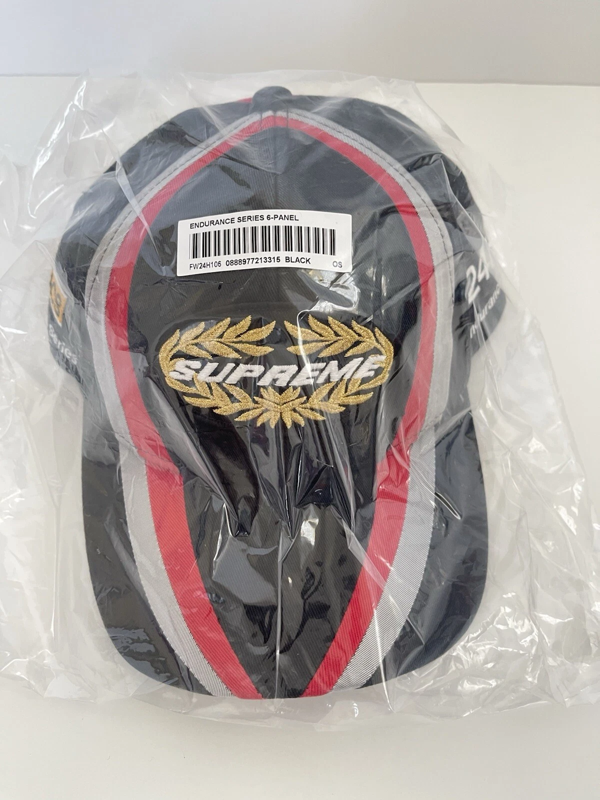 Casquette chapeau noire Supreme Endurance Series 6 panneaux