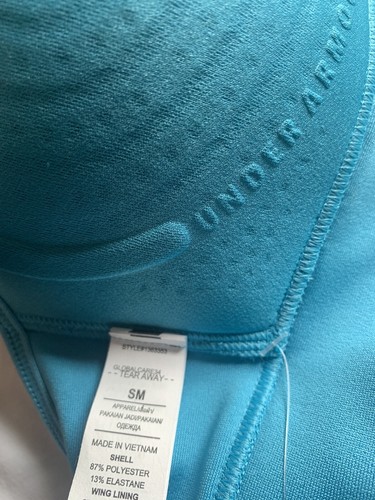 Teal Blue Fitted Under Armour Sports Bra Size Small Medium 32-44 AA/B/C/DD - Picture 6 of 12