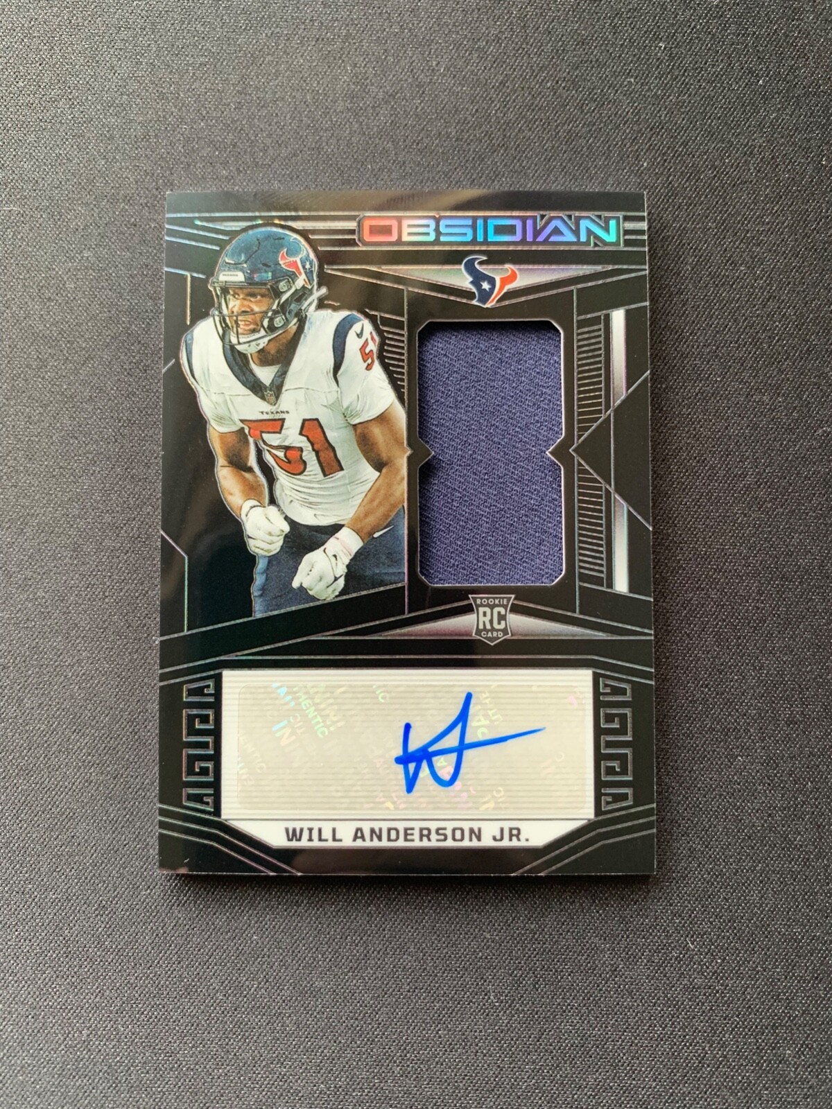 WILL ANDERSON JR. 2023 OBSIDIAN RPA ROOKIE PATCH RC AUTO /199