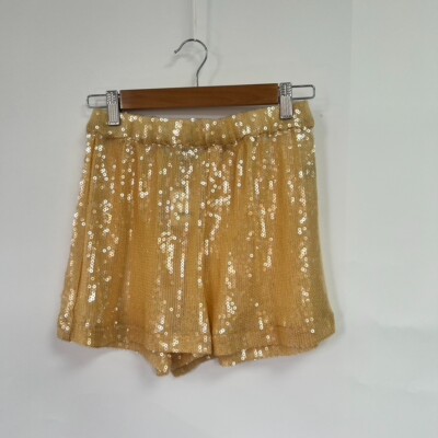 Free People FP x East WestLabel Boxershorts mit transparenten Pailletten. Neutral Beige. Klein