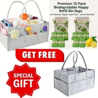 Free Baby Diaper Organizer+ 10 Pack Nappy Refill Bags For Tommee Tippee Bin