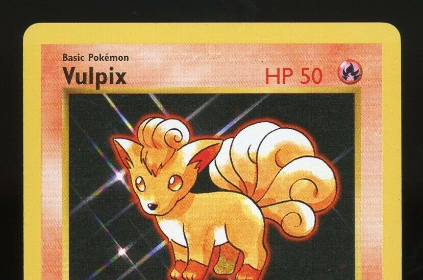 Original Base Set Pokemon Cards Vulpix, Ponyta and Fire Energy