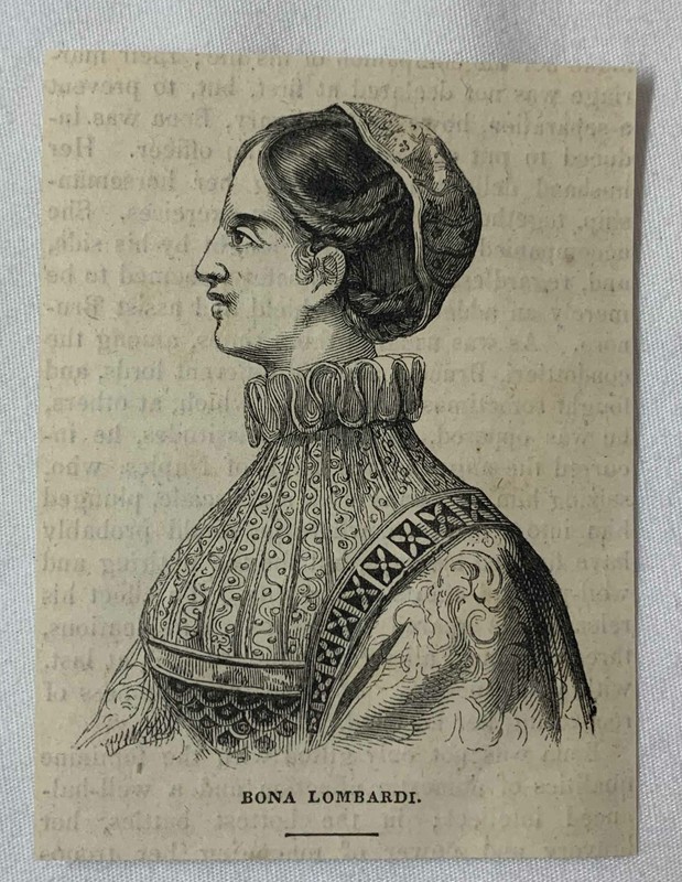 1851 small magazine engraving ~ BONA LOMBARDI