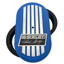 Carroll Shelby 15 Oval Blue Air Cleaner Raised Billet Top Die-cast Aluminum
