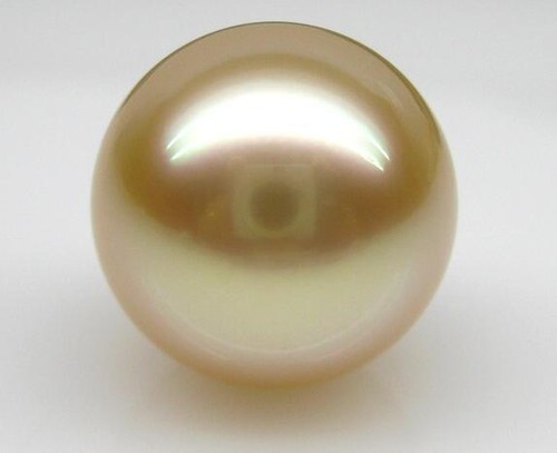 Encantador 11 mm natural mar del sur oro genuino redondo perla suelta sin perforar 258AAAA - Imagen 2 de 2