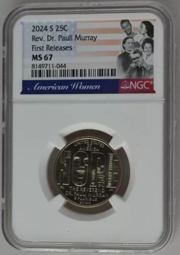 2024 S  Rev Dr Pauli Murray 25c NGC MS 67 American Women Quarter