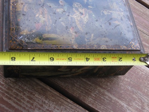 Antique English Metal Box Jewelry Box Victorian Box rare has petina no key - Picture 9 of 12